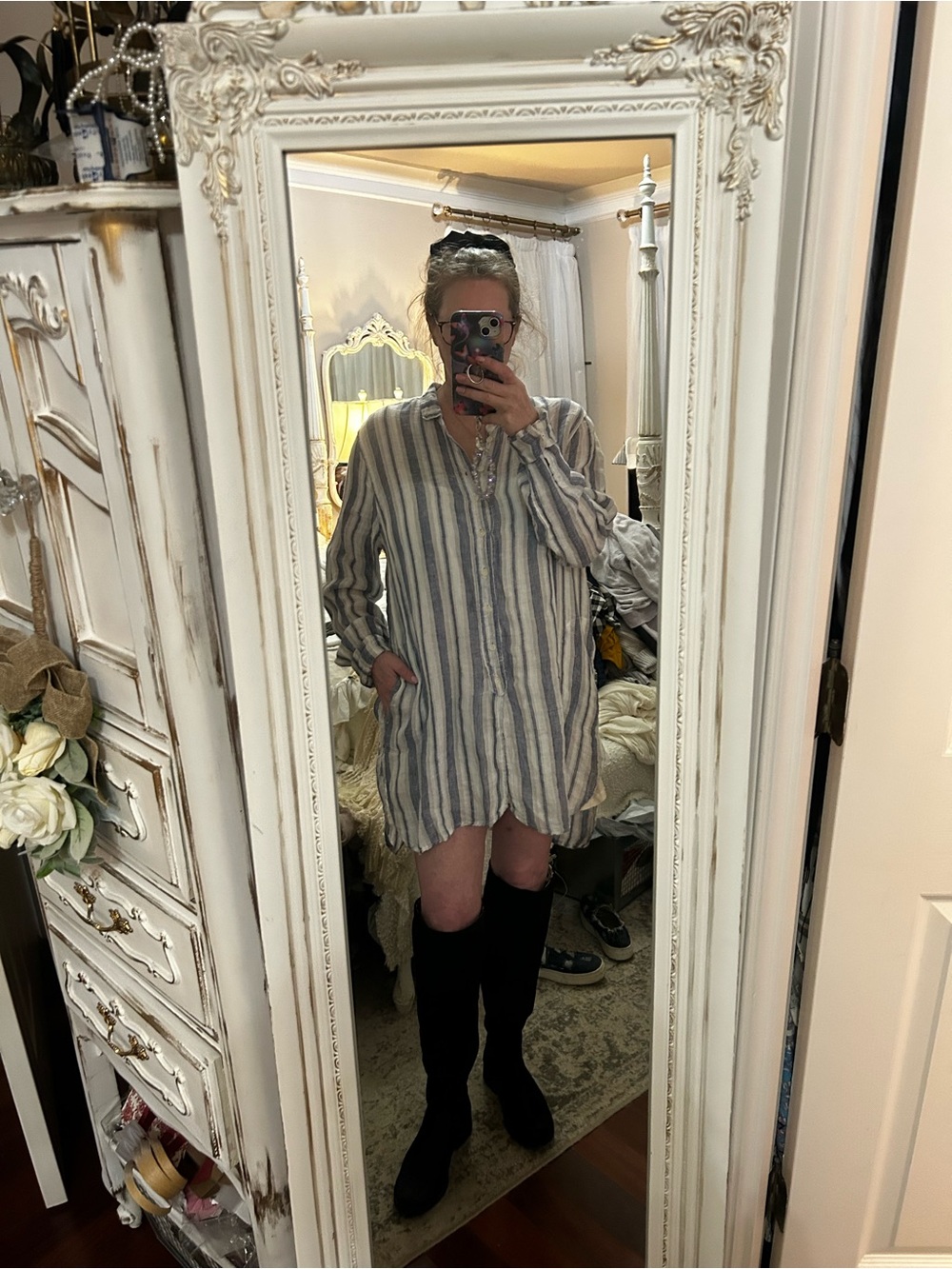 CP Shades Oversized Button Down Tunic Large